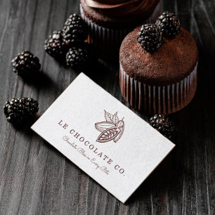 Gourmet Chocolate Baker Cocoa Bean Business Card