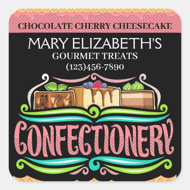 Gourmet Confectionery Kitchen Sticker (Front)