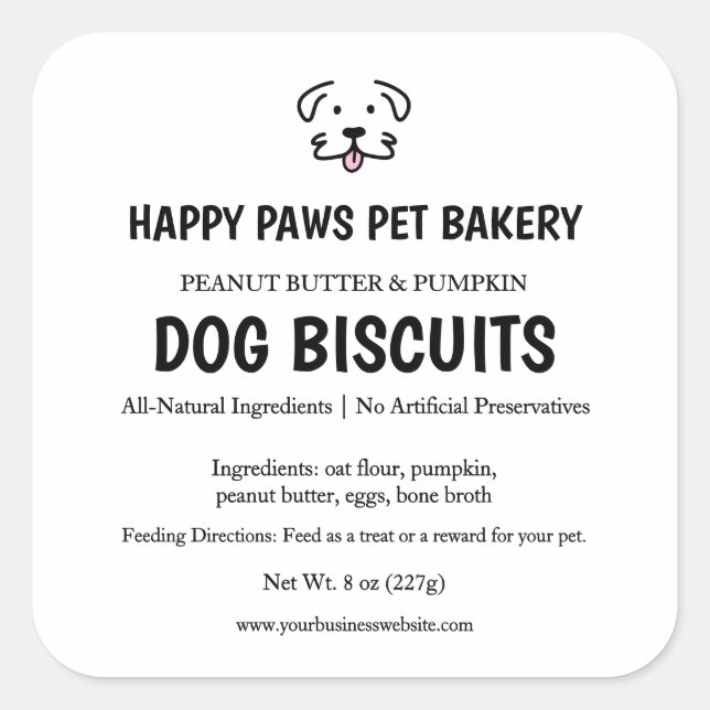 Gourmet Dog Treat Bakery Label (Front)