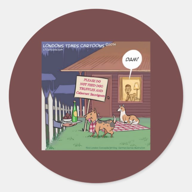 Gourmet Dogs Funny Classic Round Sticker (Front)