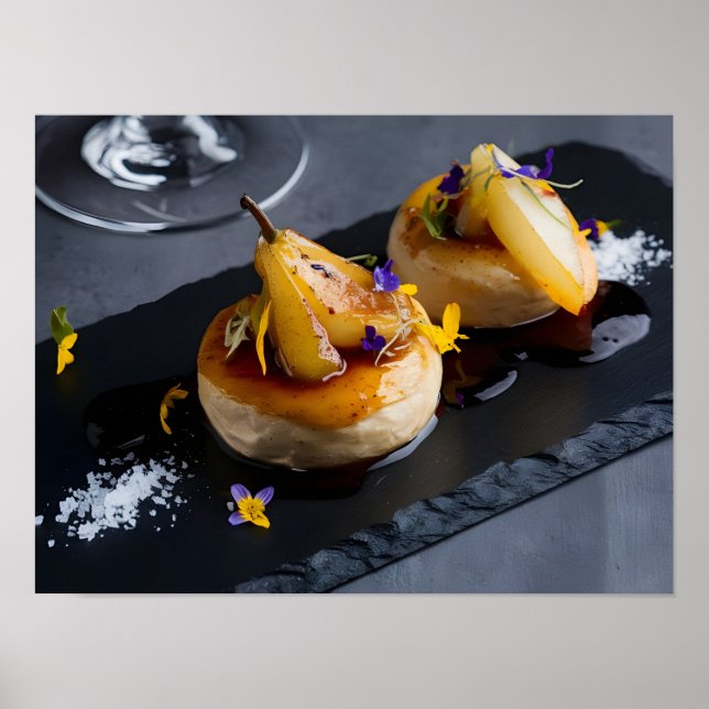 Gourmet Foie Gras with Red Wine Reduction Poster (Front)