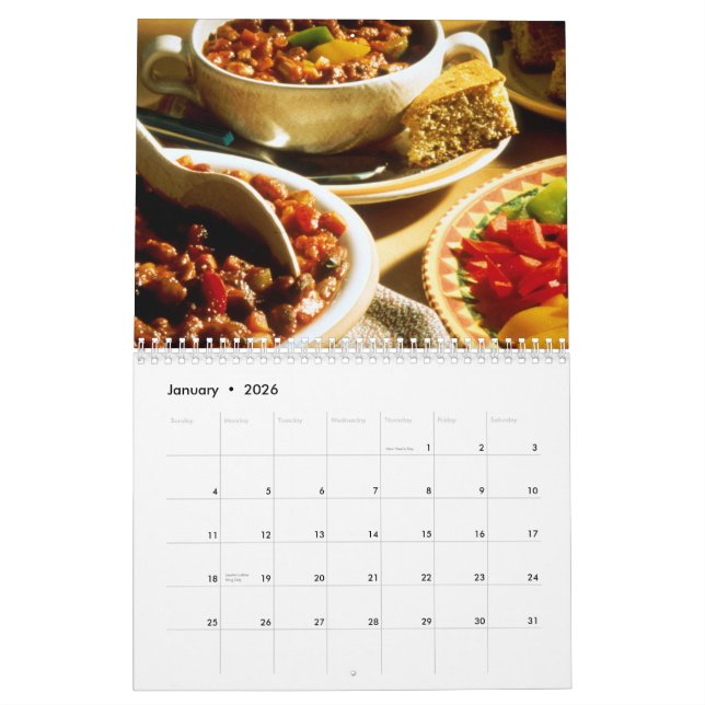 Gourmet Food Photography Calendar (Jan 2026)