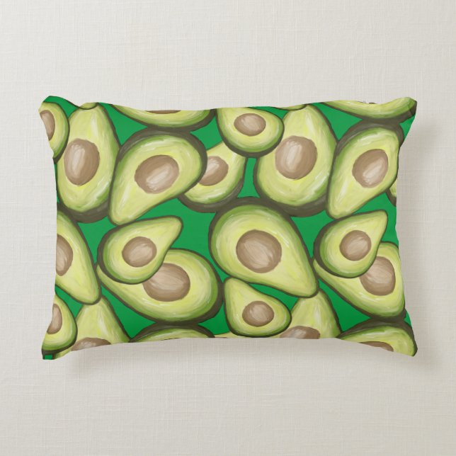 Gourmet Fresh Cut Vegan Avacados Decorative Cushion (Front)
