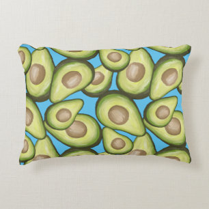 Gourmet Fresh Cut Vegan Avacados Decorative Cushion