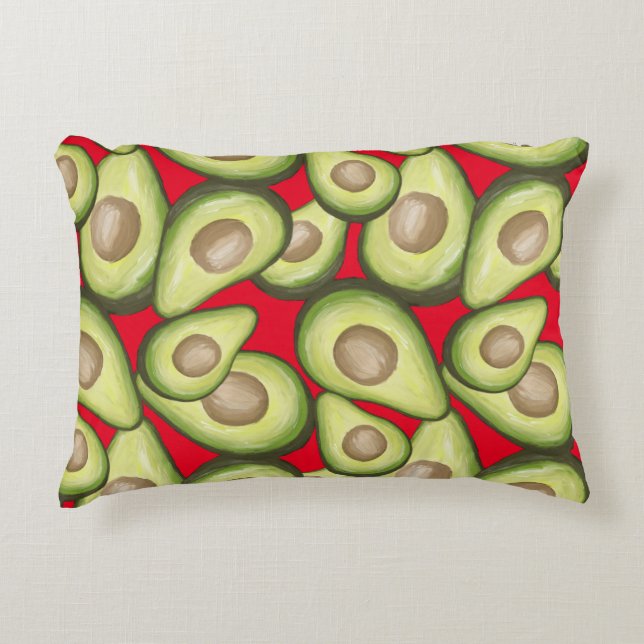 Gourmet Fresh Cut Vegan Avacados Decorative Cushion (Front)