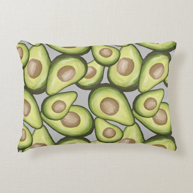 Gourmet Fresh Cut Vegan Avacados Decorative Cushion (Front)