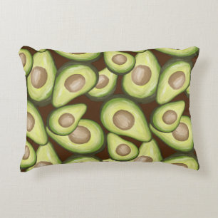 Gourmet Fresh Cut Vegan Avacados Decorative Cushion