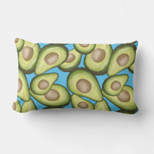 Gourmet Fresh Cut Vegan Avacados Lumbar Cushion