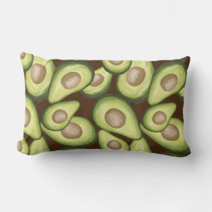 Gourmet Fresh Cut Vegan Avacados Lumbar Cushion