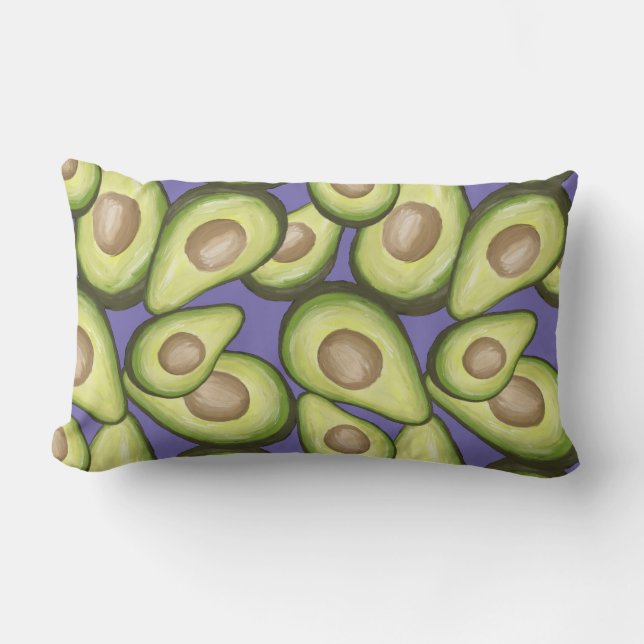Gourmet Fresh Cut Vegan Avacados Lumbar Cushion (Front)
