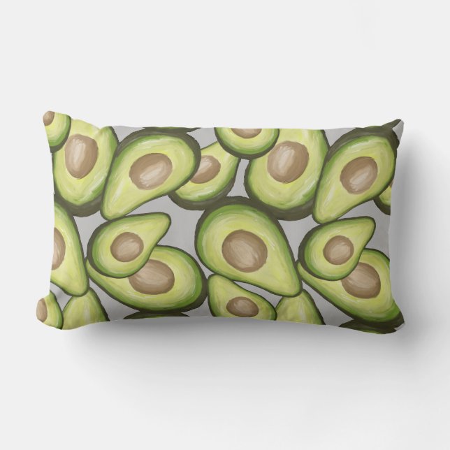 Gourmet Fresh Cut Vegan Avacados Lumbar Cushion (Front)