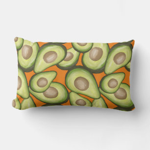 Gourmet Fresh Cut Vegan Avacados Lumbar Cushion