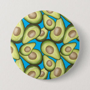 Gourmet Fresh Cut Vegan Avocado Pattern 7.5 Cm Round Badge