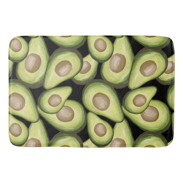 Gourmet Fresh Cut Vegan Avocado Pattern Bath Mat (Front)
