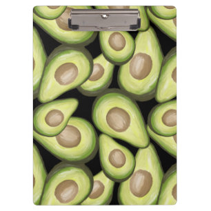 Gourmet Fresh Cut Vegan Avocado Pattern Clipboard