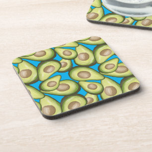 Gourmet Fresh Cut Vegan Avocado Pattern Coaster