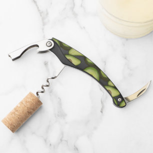 Gourmet Fresh Cut Vegan Avocado Pattern Corkscrew