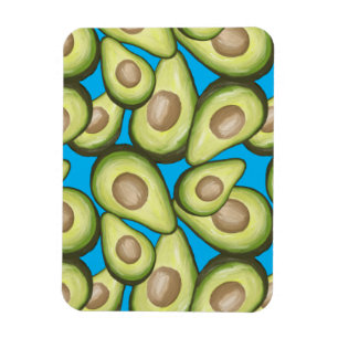Gourmet Fresh Cut Vegan Avocado Pattern Magnet