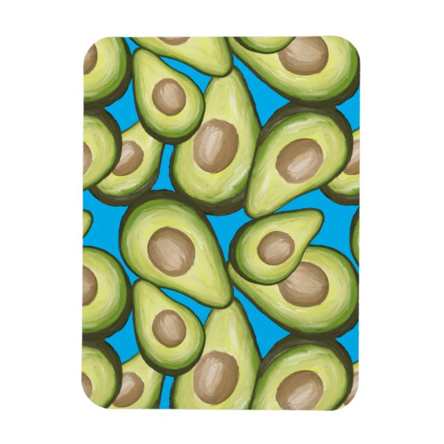 Gourmet Fresh Cut Vegan Avocado Pattern Magnet (Vertical)