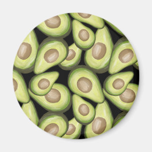 Gourmet Fresh Cut Vegan Avocado Pattern Magnet