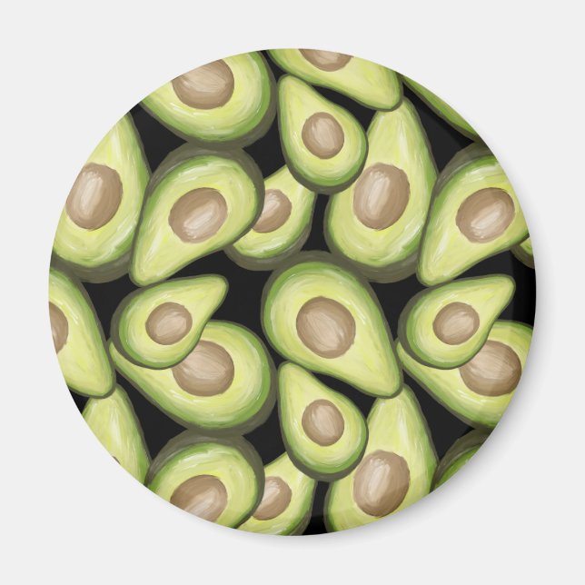 Gourmet Fresh Cut Vegan Avocado Pattern Magnet (Front)