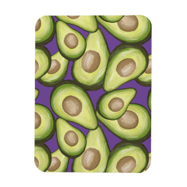 Gourmet Fresh Cut Vegan Avocado Pattern Magnet (Vertical)