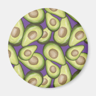 Gourmet Fresh Cut Vegan Avocado Pattern Magnet