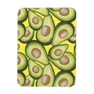 Gourmet Fresh Cut Vegan Avocado Pattern Magnet