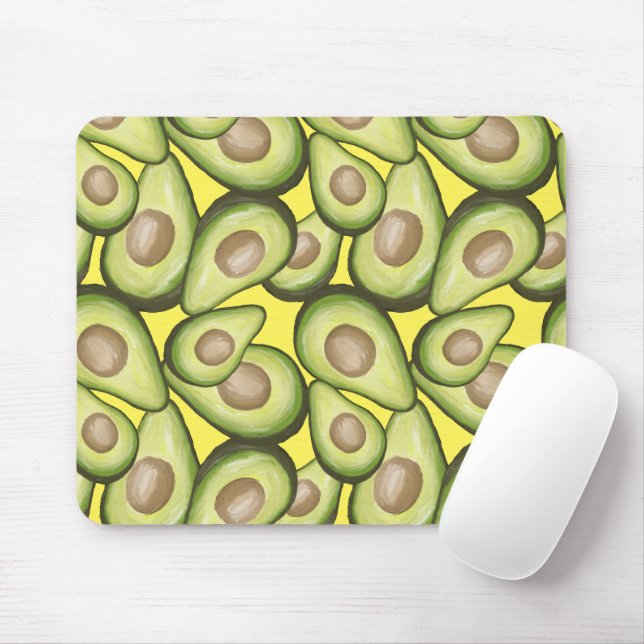 Gourmet Fresh Cut Vegan Avocado Pattern Mouse Pad (With Mouse)