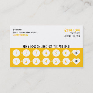 Gourmet Hot Dog Loyalty Business Card