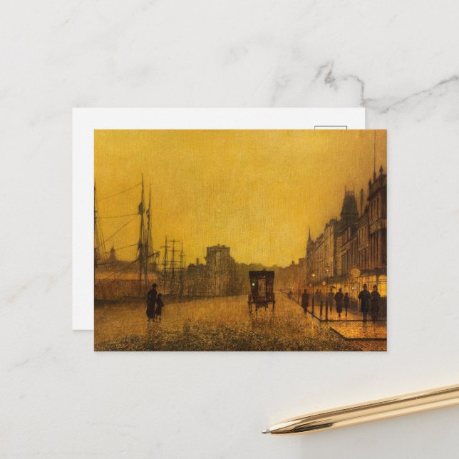 Gourock Dock, Glasgow by John Atkinson Grimshaw Postcard (Front/Back In Situ)