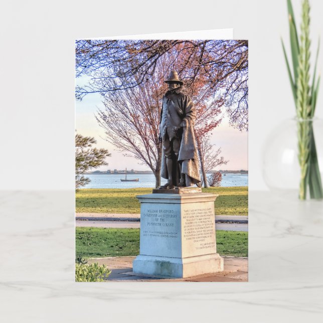 Gov. Bradford and Mayflower II shallop  Card (Front)