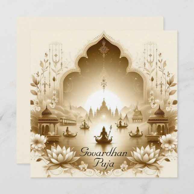 Govardhan Puja Card (Front/Back)