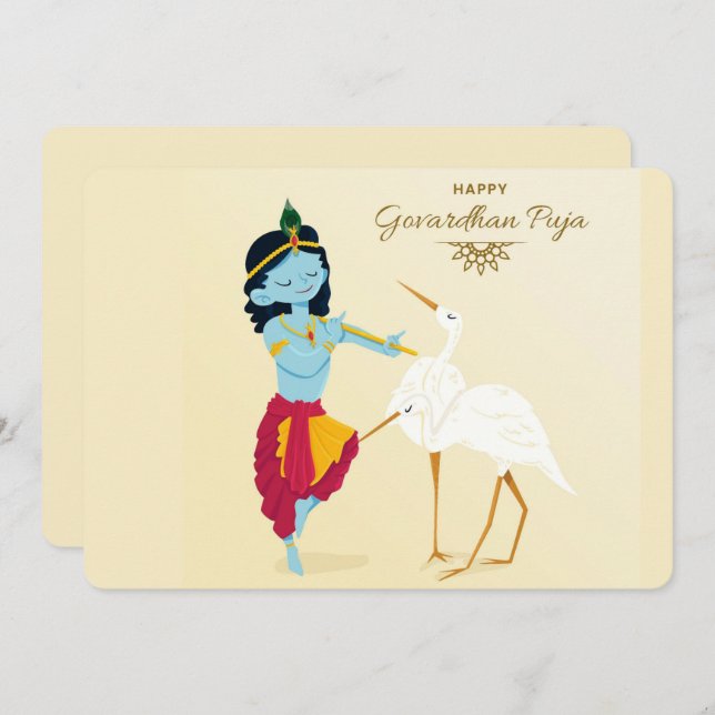 Govardhan Puja Holiday Card (Front/Back)
