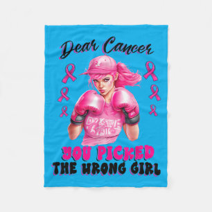 Government Agencyr Cancer Picked The Wrong Girl Fleece Blanket