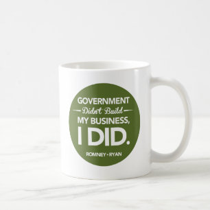 Government Didn't Build My Business Round (Green) Coffee Mug