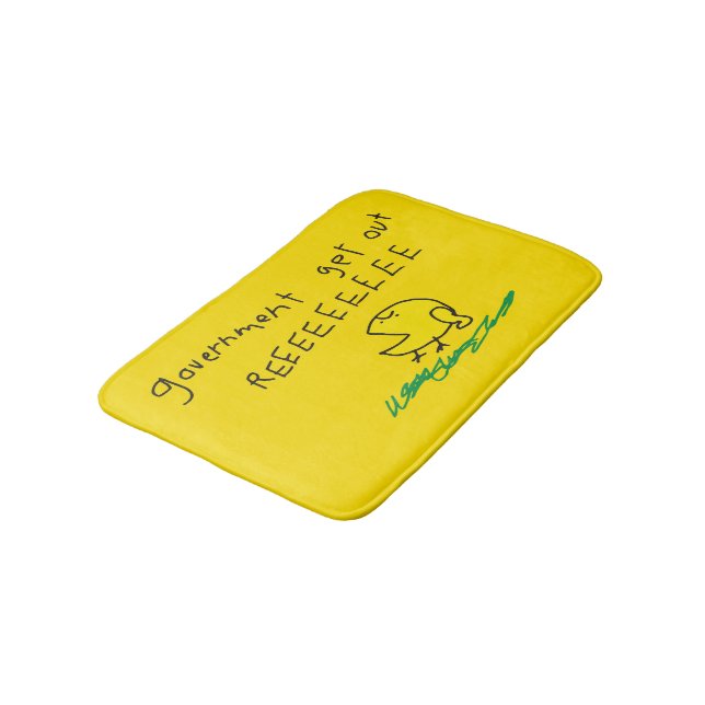 Government get out REE SNEKRIGHT Gadsden Flag Bath Mat (Angled)
