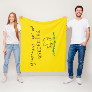 Government get out REE SNEKRIGHT Gadsden Flag Fleece Blanket