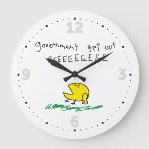Government get out REE SNEKRIGHT Gadsden Flag Large Clock
