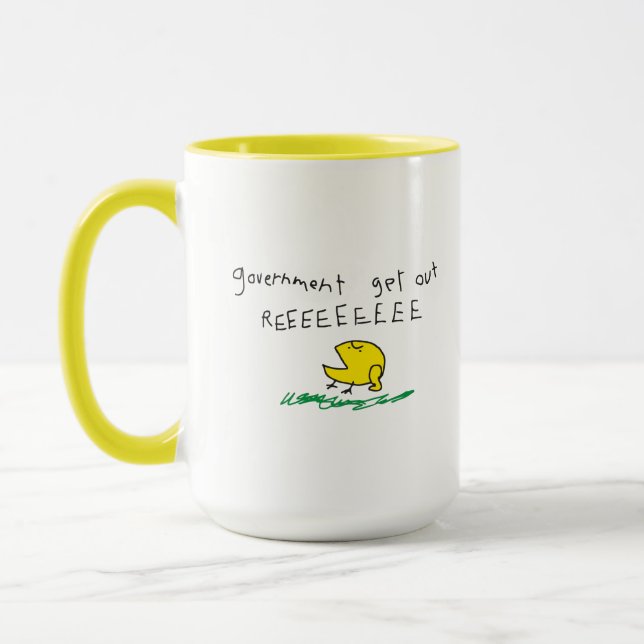Government get out REE SNEKRIGHT Gadsden Flag Mug (Left)