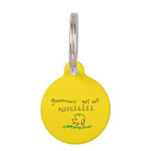 Government get out REE SNEKRIGHT Gadsden Flag Pet Tag
