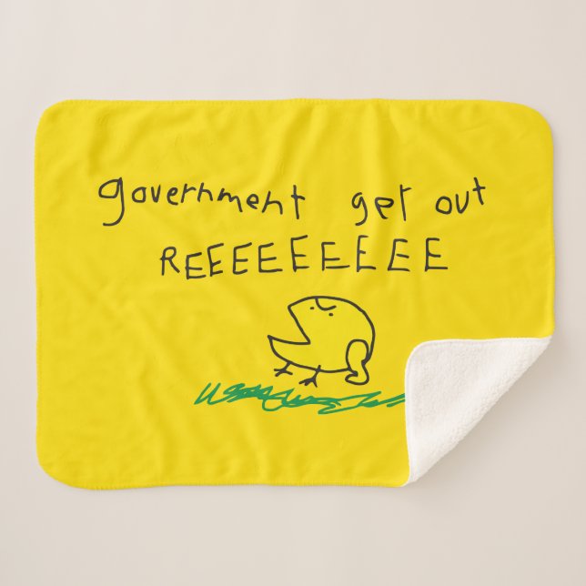 Government get out REE SNEKRIGHT Gadsden Flag Sherpa Blanket (Front (Horizontal))