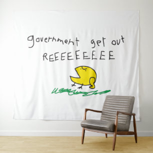 Government get out REE SNEKRIGHT Gadsden Flag Tapestry