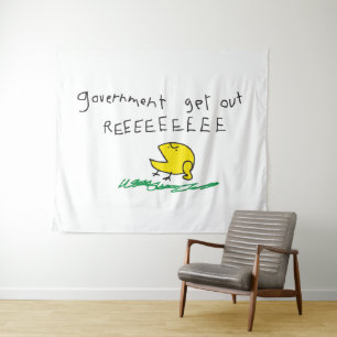 Government get out REE SNEKRIGHT Gadsden Flag Tapestry