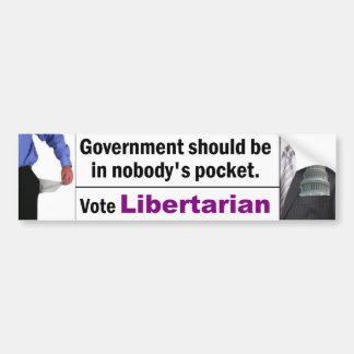Government In Nobody's Pocket Bumper Sticker