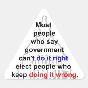 Government Right Wrong Triangle Sticker