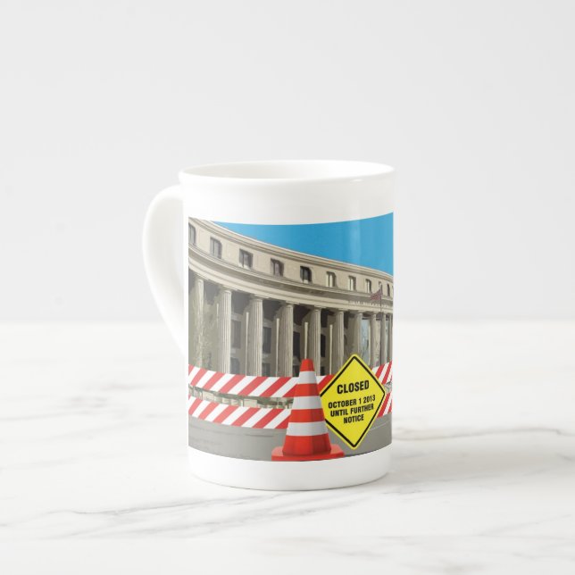 Government Shudown Teacup! Bone China Mug (Front Left)