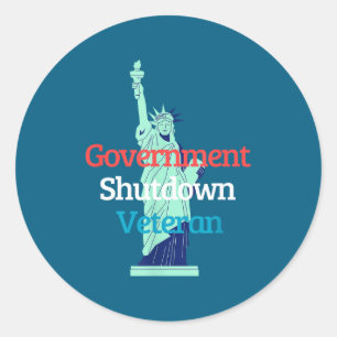 Government Shutdown Veteran  Classic Round Sticker