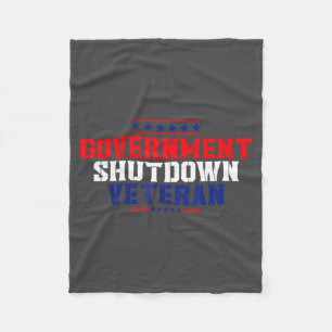 Government Shutdown Veteran Usa Fleece Blanket