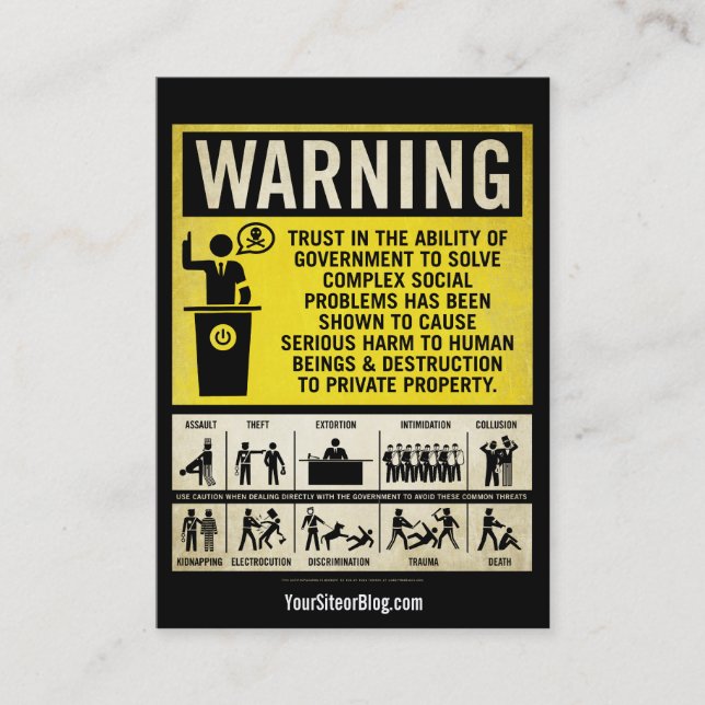 Governmet Warning Promotion Cards (Front)